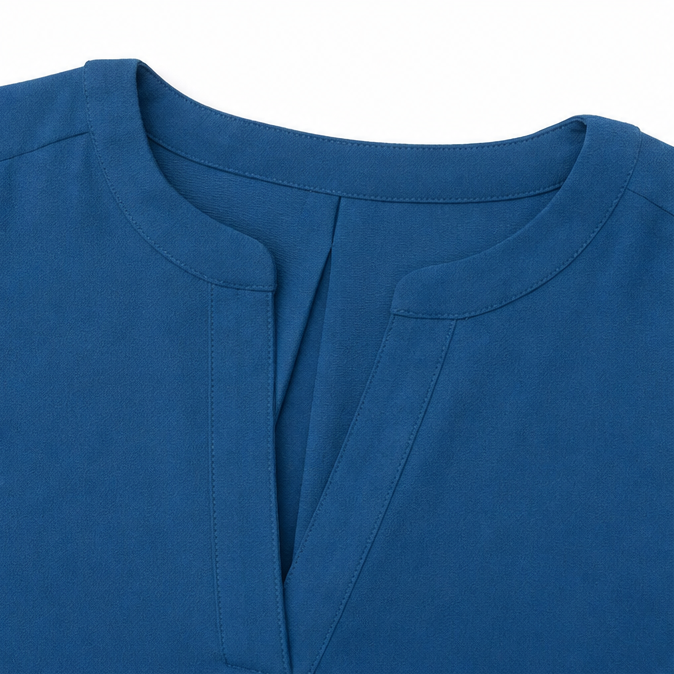 Drapelle Women's Split V-Neck Drape Blouse - Elena Harper