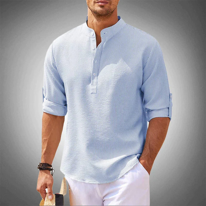 Adone Relaxed Textured Shirt, view 5 - Elena Harper