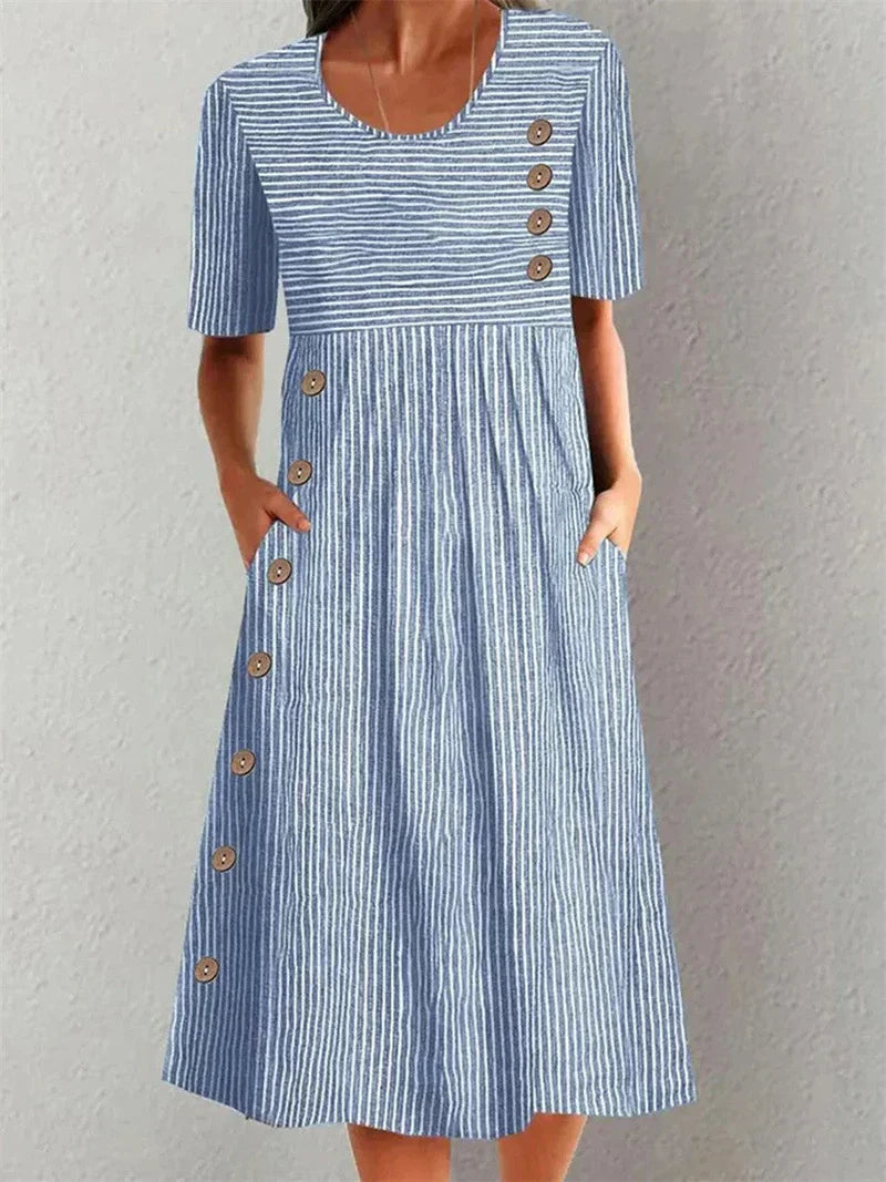 Sofia Striped Summer Dress - Elena Harper