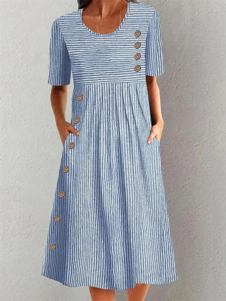 Sofia Striped Summer Dress - Elena Harper