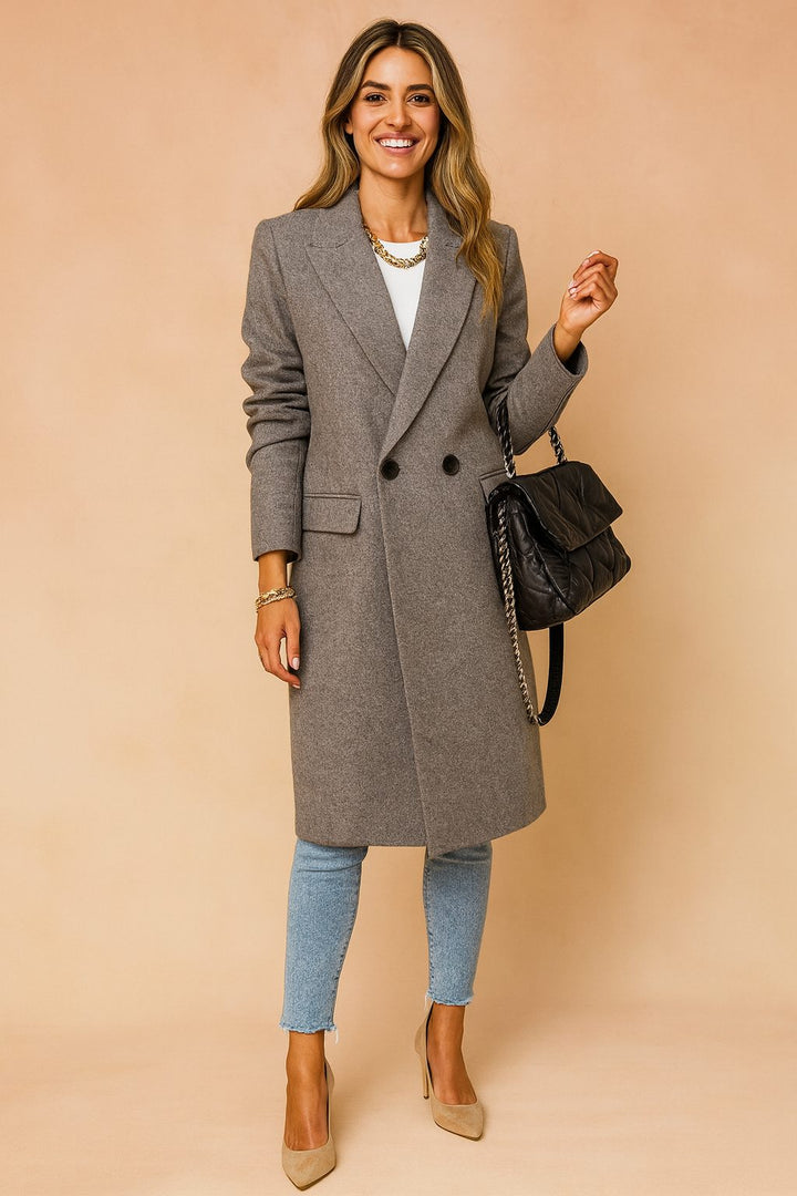 Long Coat with Double Closure for Women