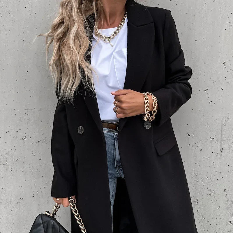 Aaliyah Classic Winter Coat with Lapels - Elena Harper