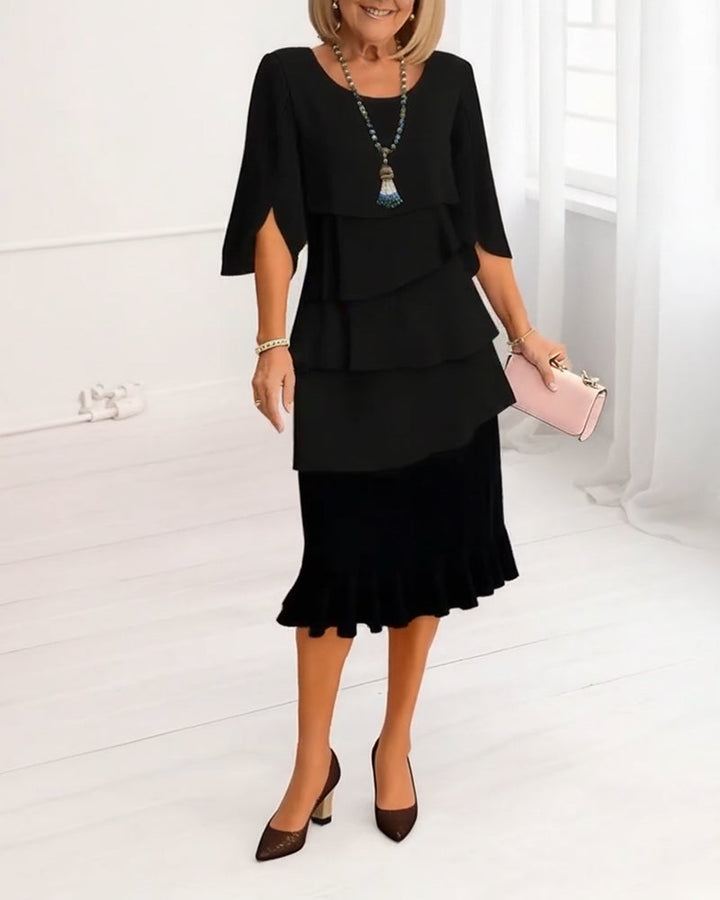 Patricia Elegant Comfort Ruffle Dress - Elena Harper
