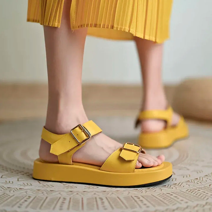 Katy New summer sandals with flat buckles and platforms for women, view 6 - Elena Harper