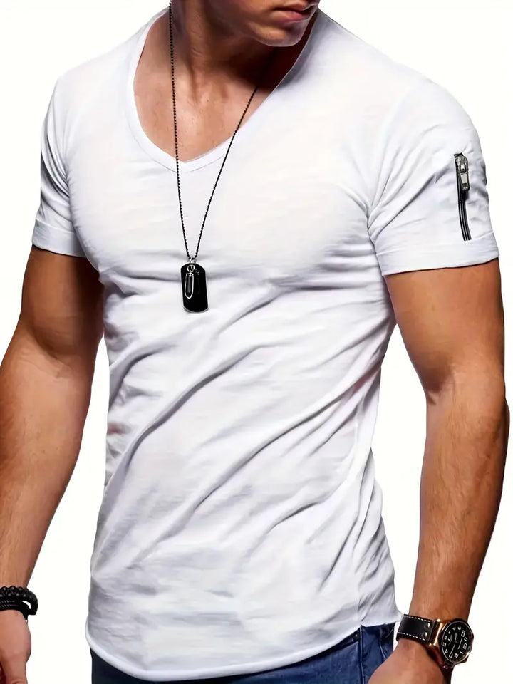 Men's V-Neck Casual T-Shirt Effortless Style & Comfort, view 8 - Elena Harper