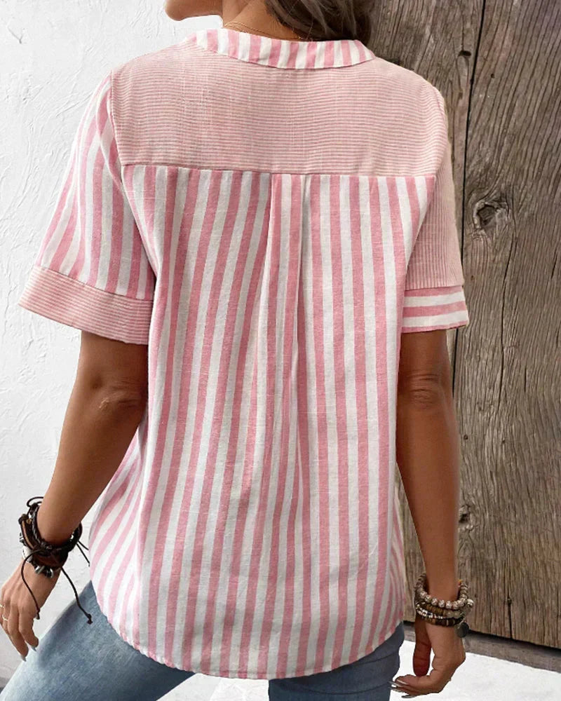 Sandra Classic Striped Top - Elena Harper