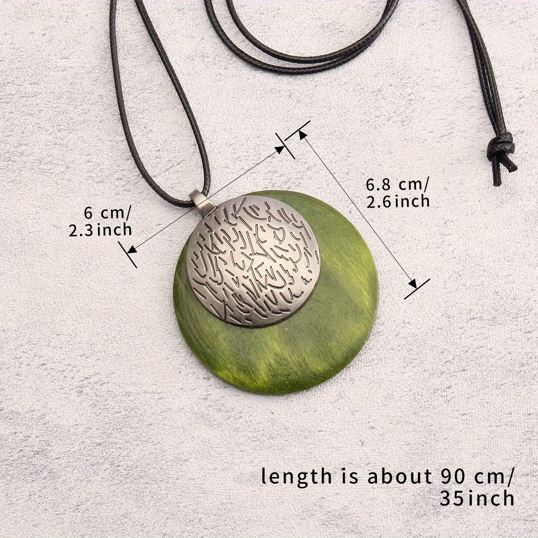 Bohemian Retro Style Spiral Medallion Pendant Long Necklace - Elena Harper