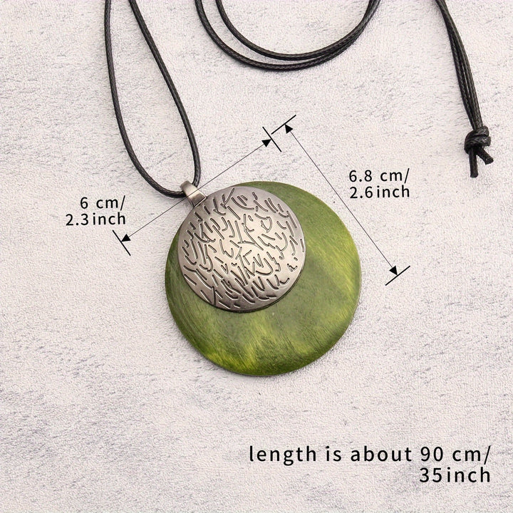 Bohemian Retro Style Spiral Medallion Pendant Long Necklace - Elena Harper