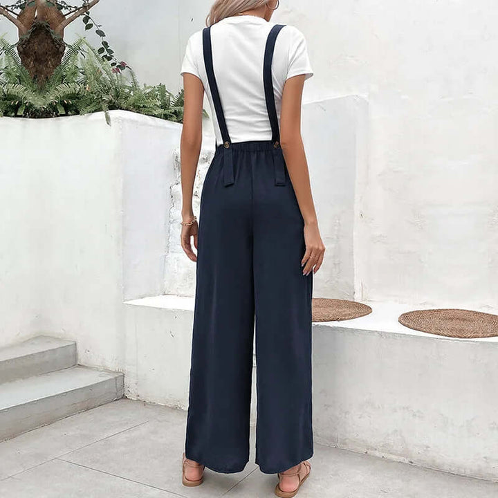 Women's Wide-Leg Jumpsuit with Pockets