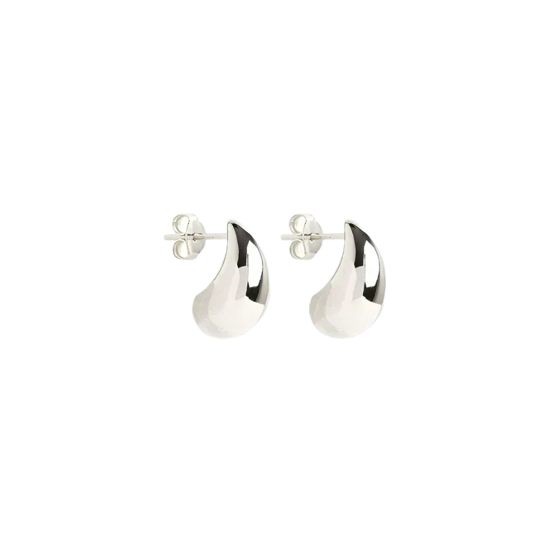 Elegant white gold earrings with subtle dangling elements
