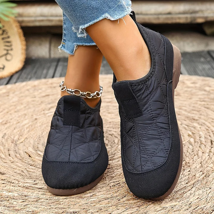 Deodata Cozy Quilted Boots, view 3 - Elena Harper