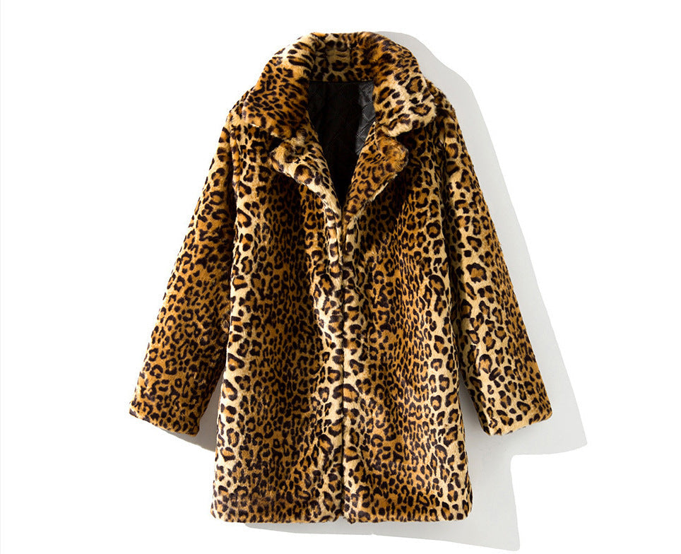 Printed Fur Effect Coat for Women - Narelle