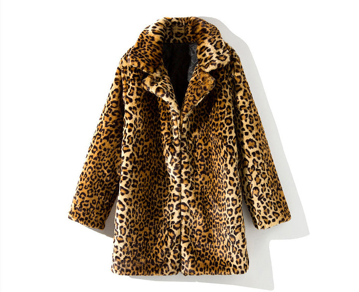 Printed Fur Effect Coat for Women - Narelle