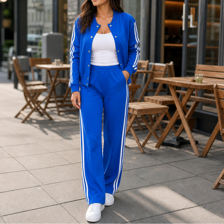 Sophie | Elegant High-Waist Tracksuit Set with Wide Legs