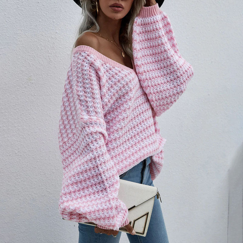 Casual Striped Knit Pullover