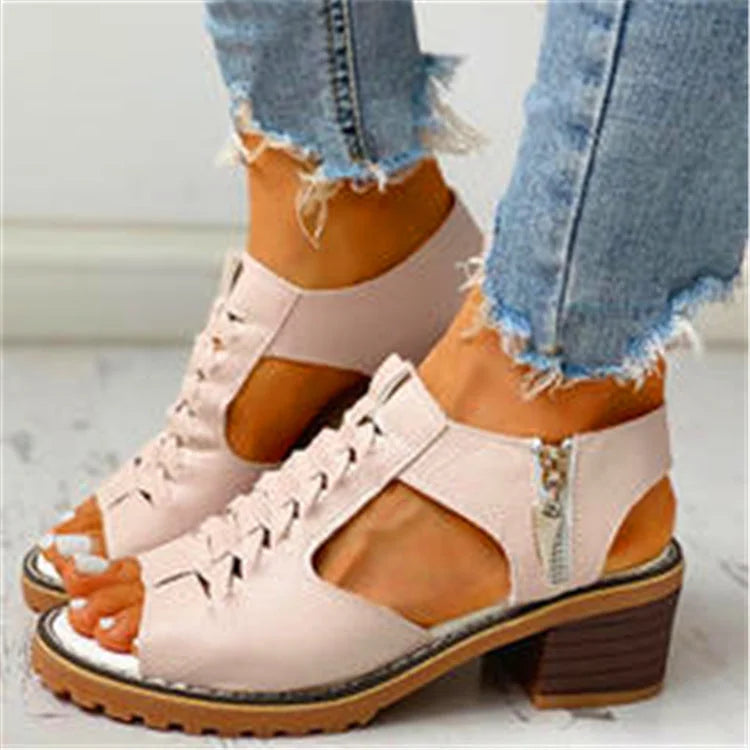 Benita Orthopedic Sandal with Side Zipper, view 5 - Elena Harper