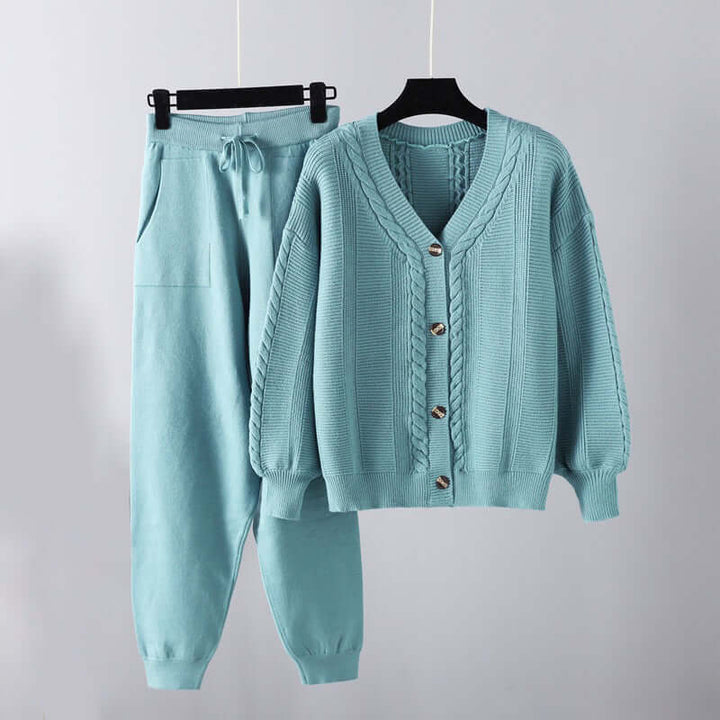 Women's Elegant V-Neck Two-Piece Set