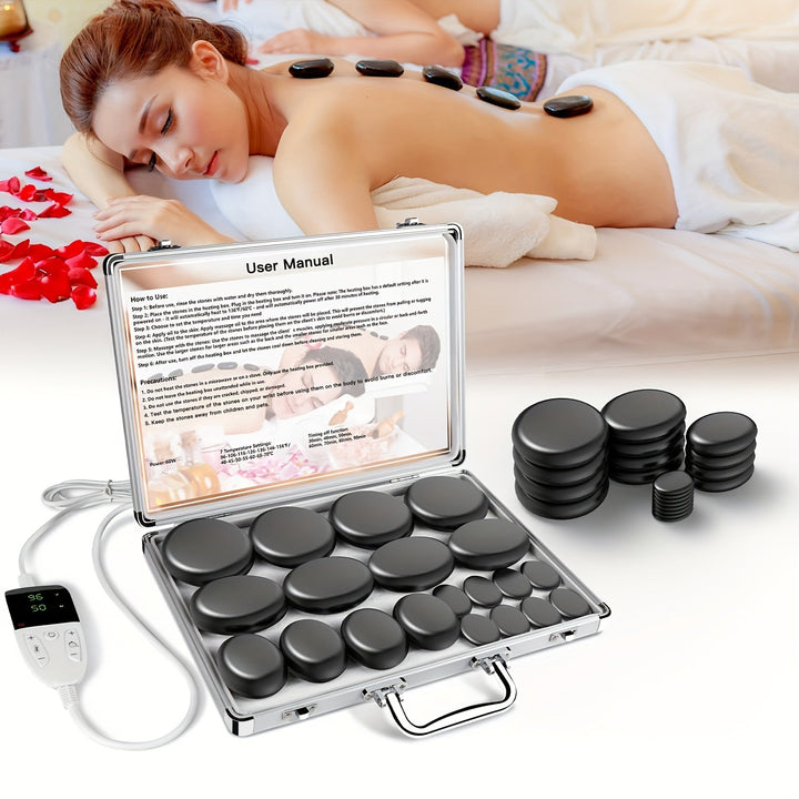 Professional Hot Stone Massage Set with Heater for Deep Relaxation