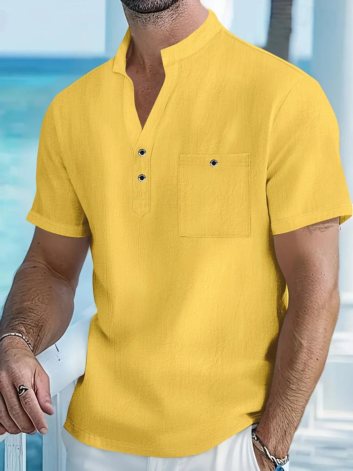 Markos Casual Short Sleeve Shirt with Button, view 3 - Elena Harper