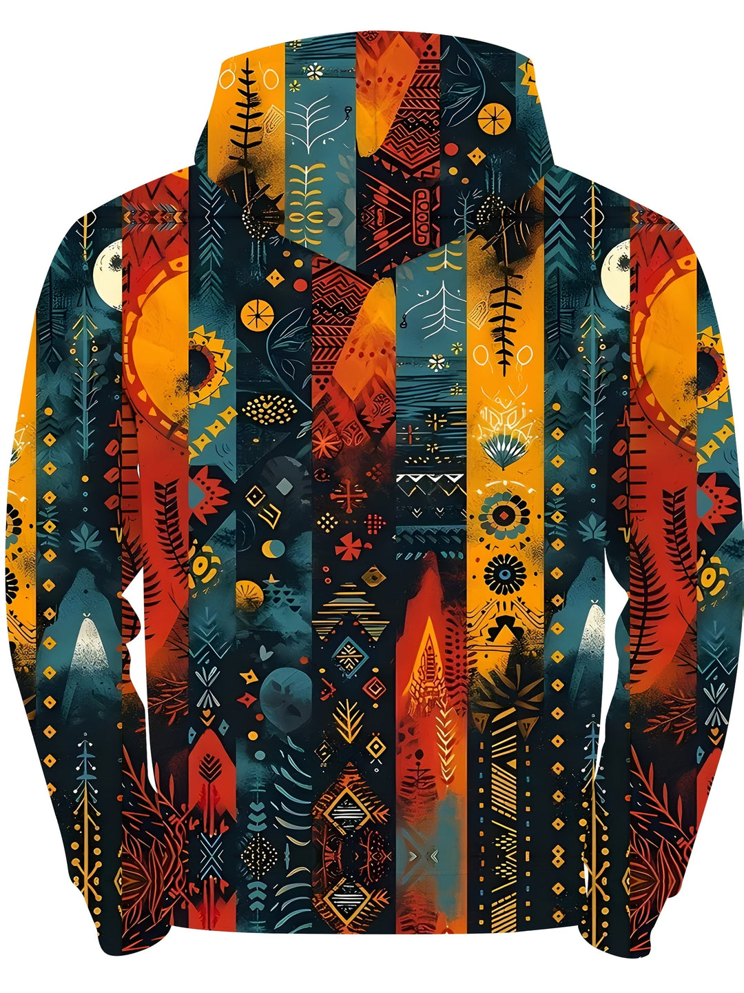 Barrett Women's Artful Print Hooded Jacket in Teal and Orange - Elena Harper