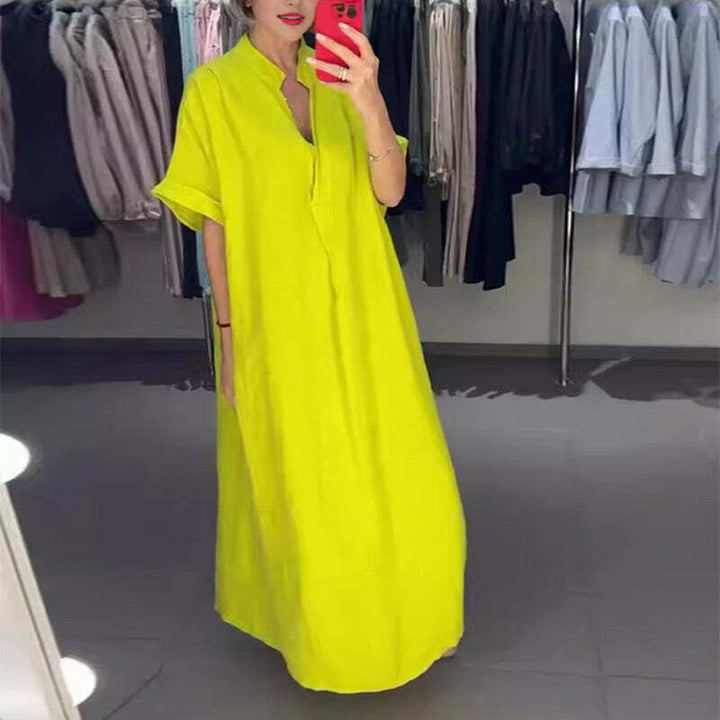 Valencia Women's Long Shirt Dress with Pockets - Elena Harper