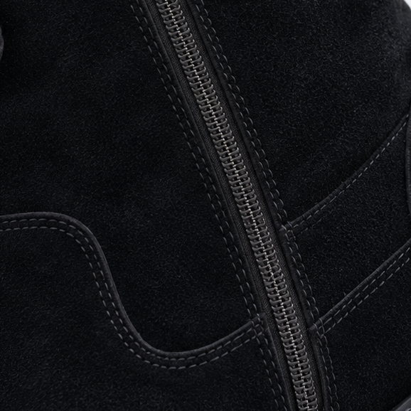 Calvera Fleece-Lined Side-Zip Calf Boots - Elena Harper