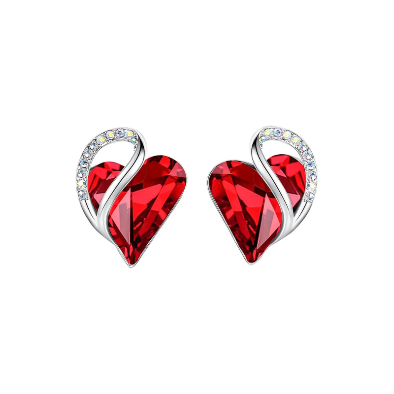 Endless ruby earrings in white gold, view 2 - Elena Harper