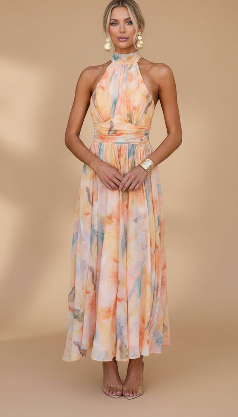 Abigail Maxi Dress with Print - Elena Harper