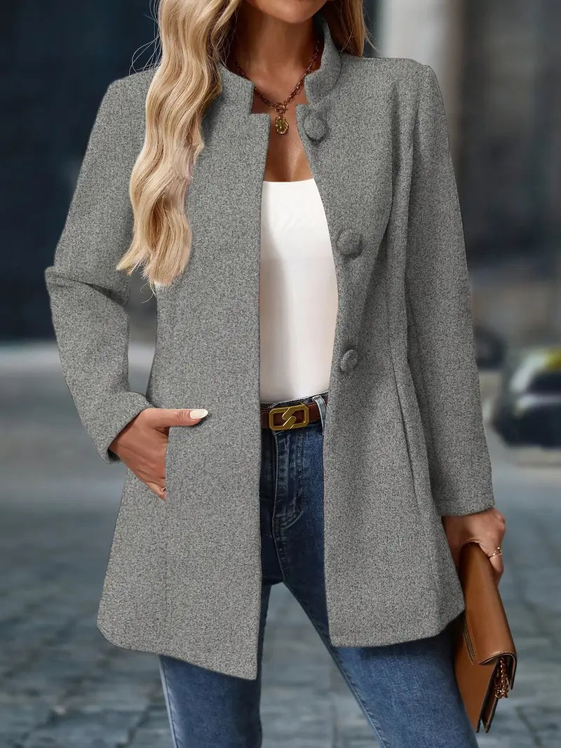 Jolanda Elegant Matte Blazer, view 4 - Elena Harper