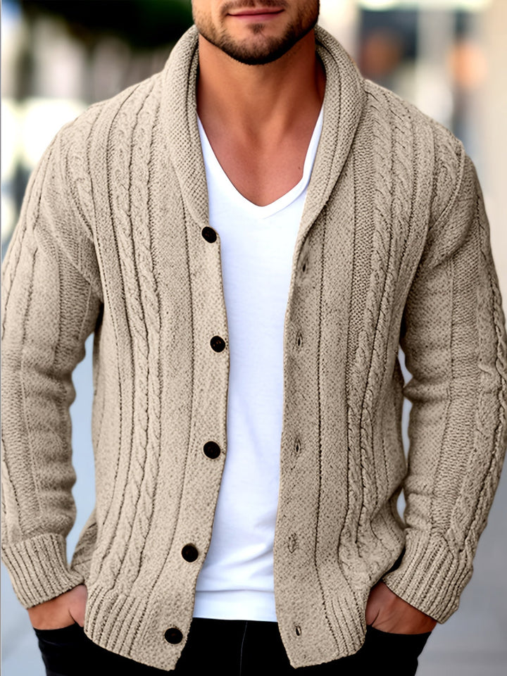 ELENA HARPER™  |  TEXTURED KNIT CARDIGAN FOR MEN
