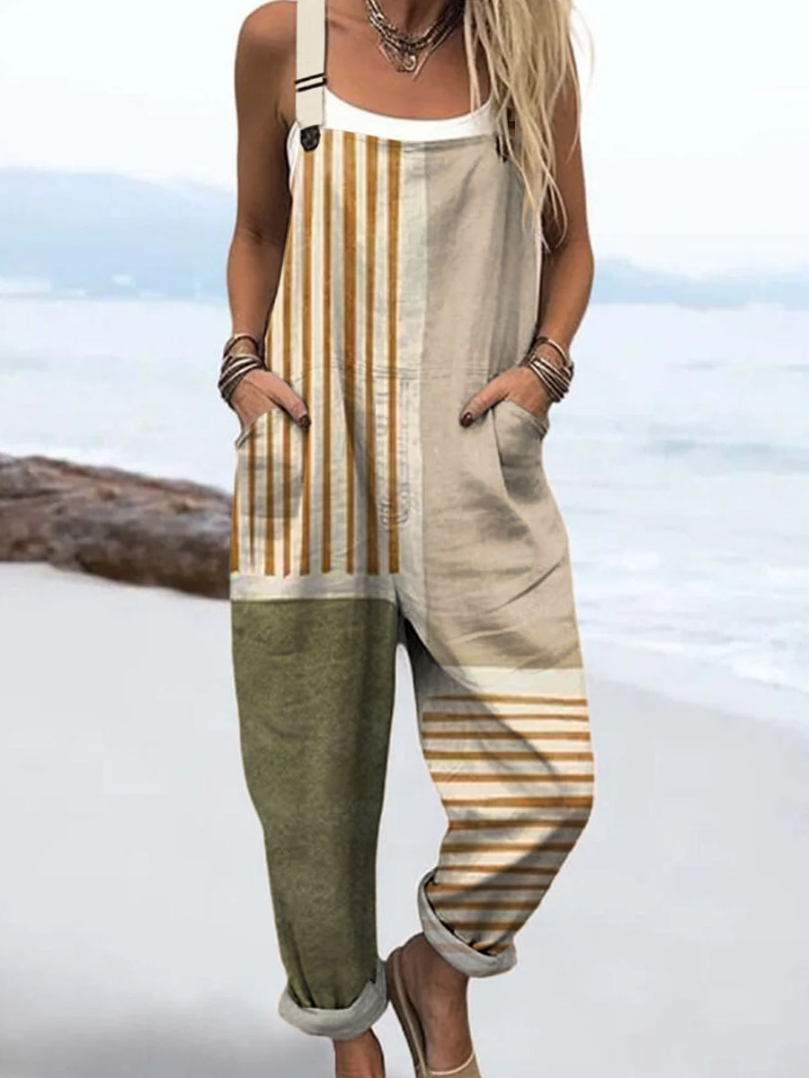 Frederikke Striped Relaxed Jumpsuit - Elena Harper