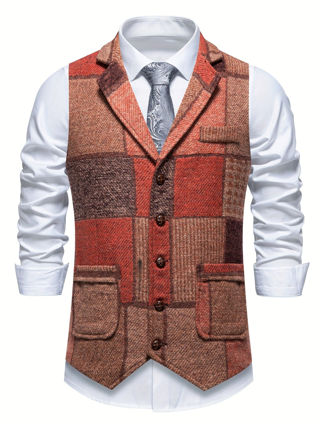 Tweed Vest for Men - Elena Harper