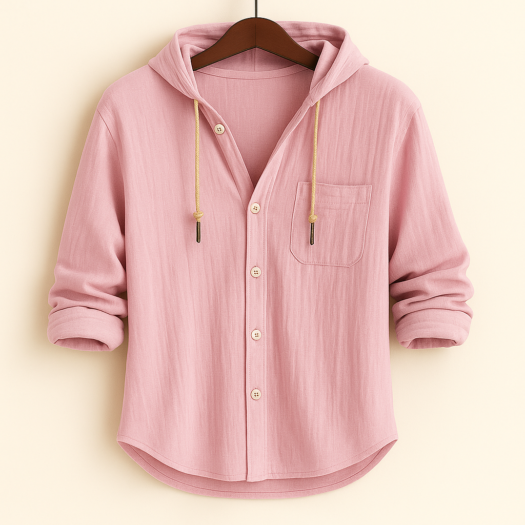 LAURENT MONACO | LUXURY SOFT COTTON SHIRT WITH HOOD