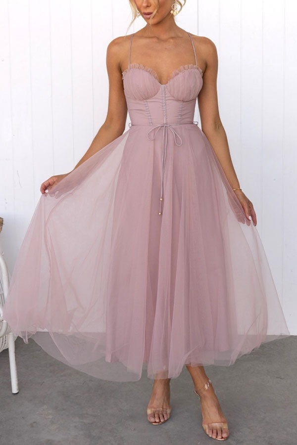 Elegant Long Dress with Bustier Flowing Ceremony Dress - Elena Harper