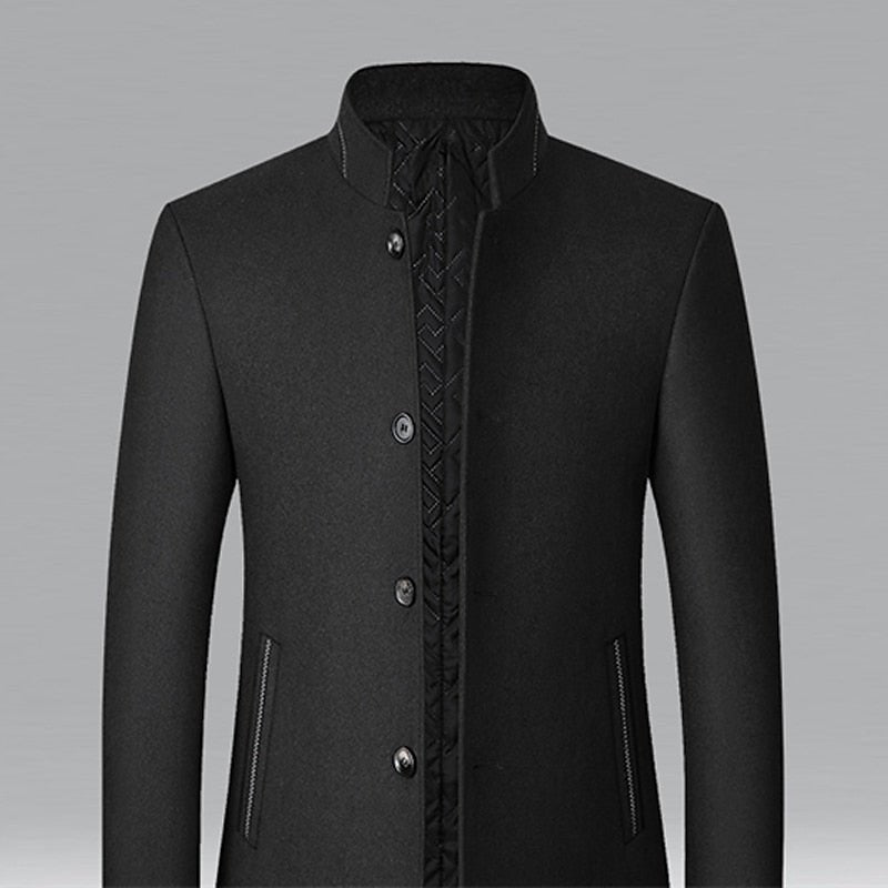 Moritz | Elegant and Warm Men's Trench Coat with Stand-Up Collar