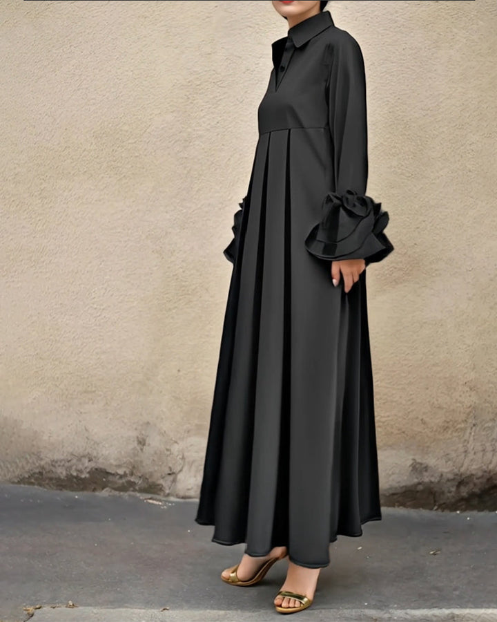 Devanna Elegant Flared Shirt Maxi Dress - Elena Harper