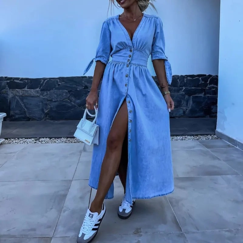 Marit Radiant Denim Dress - Elena Harper