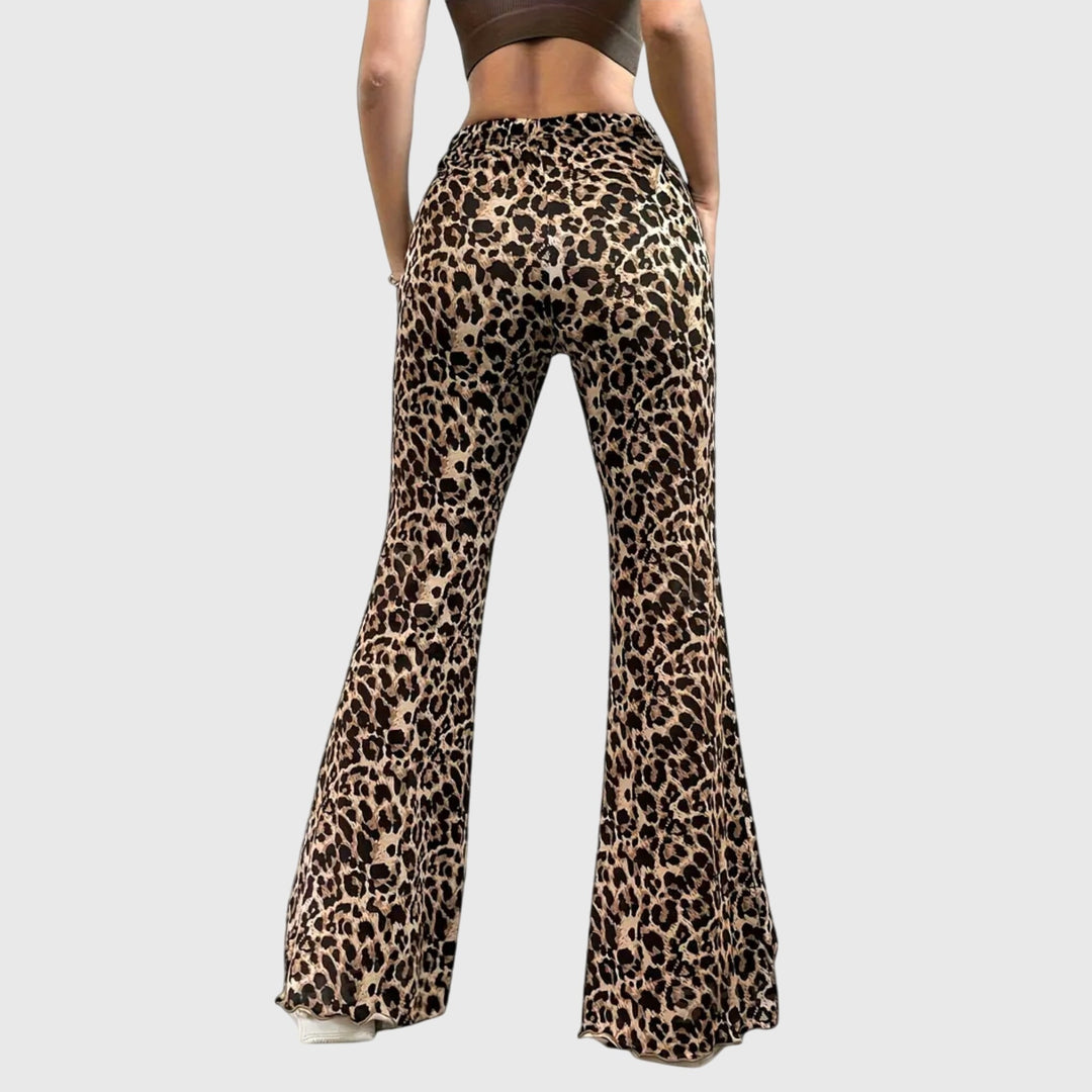 Leopard Bootcut Pants