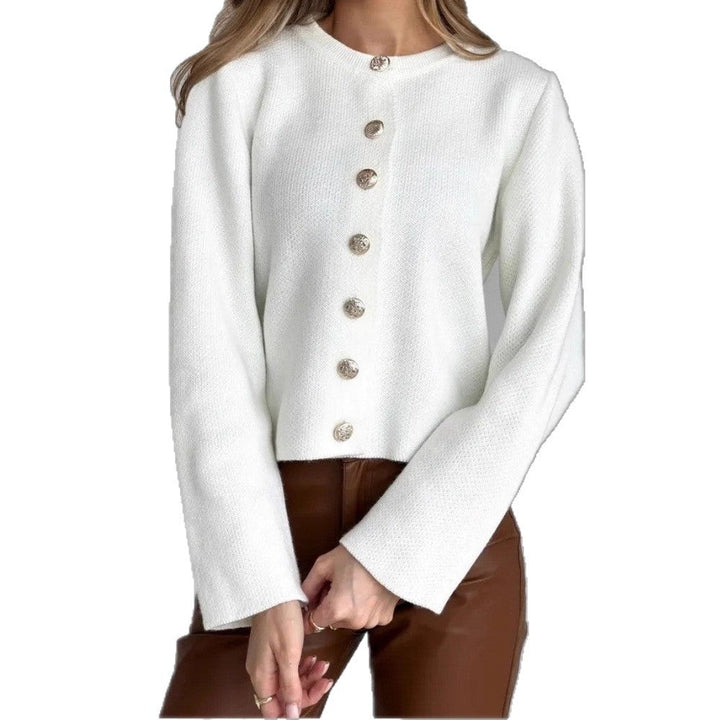 Women's Buttoned Knit Cardigan - Minimalist and Easy to Layer