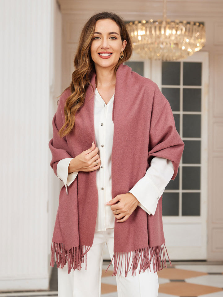 Elegant Soft Women's Warm Scarf with Fringes
