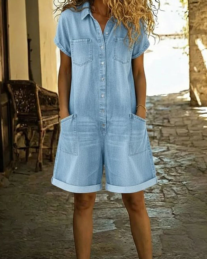 Briar Short Sleeve Playsuit Dress - Elena Harper