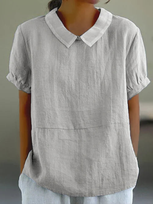 Amalie - Relaxed Fit Collared Top