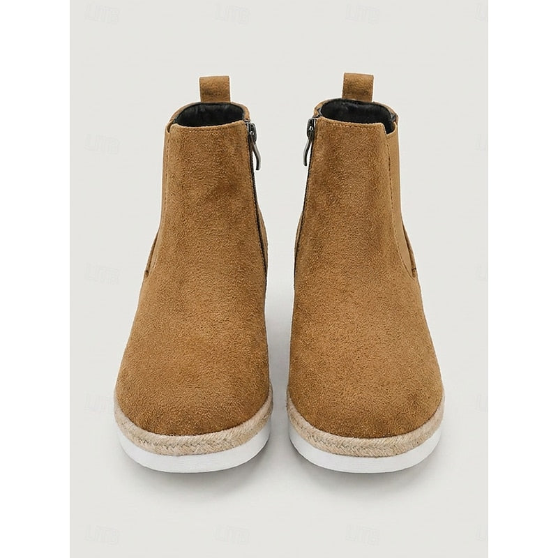 Felicity | Women's Wedge Chelsea Ankle Boots with Side Gussets