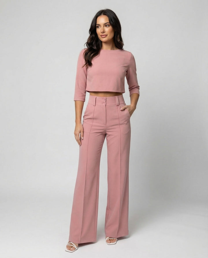Women's Elegant Tailored Pants Set - Chic & Comfortable Outfit
