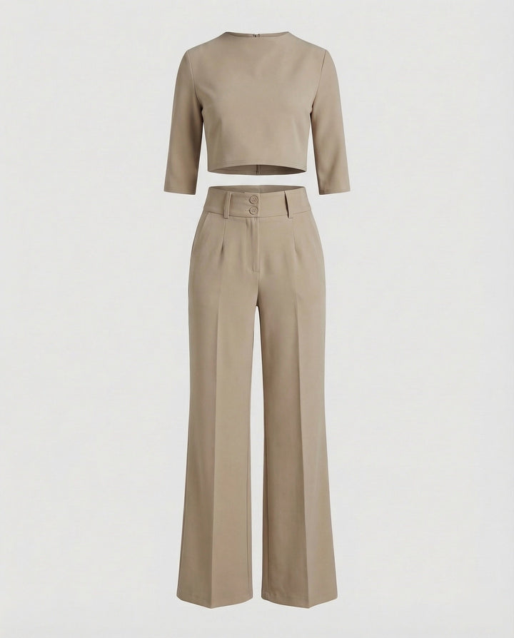 Women's Elegant Tailored Pants Set - Chic & Comfortable Outfit