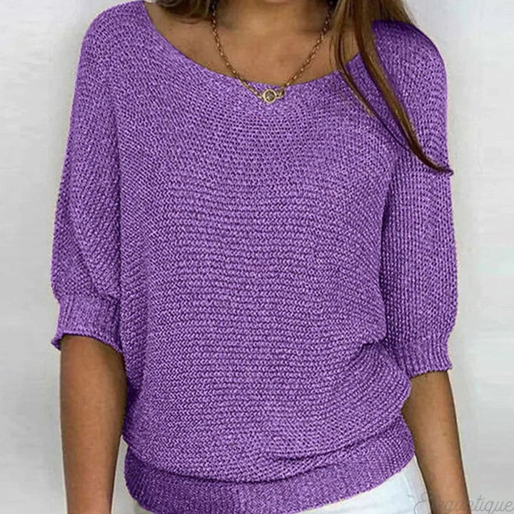 Mia | Elegant Sweater for Women Loose Knit Pullover Round Neck