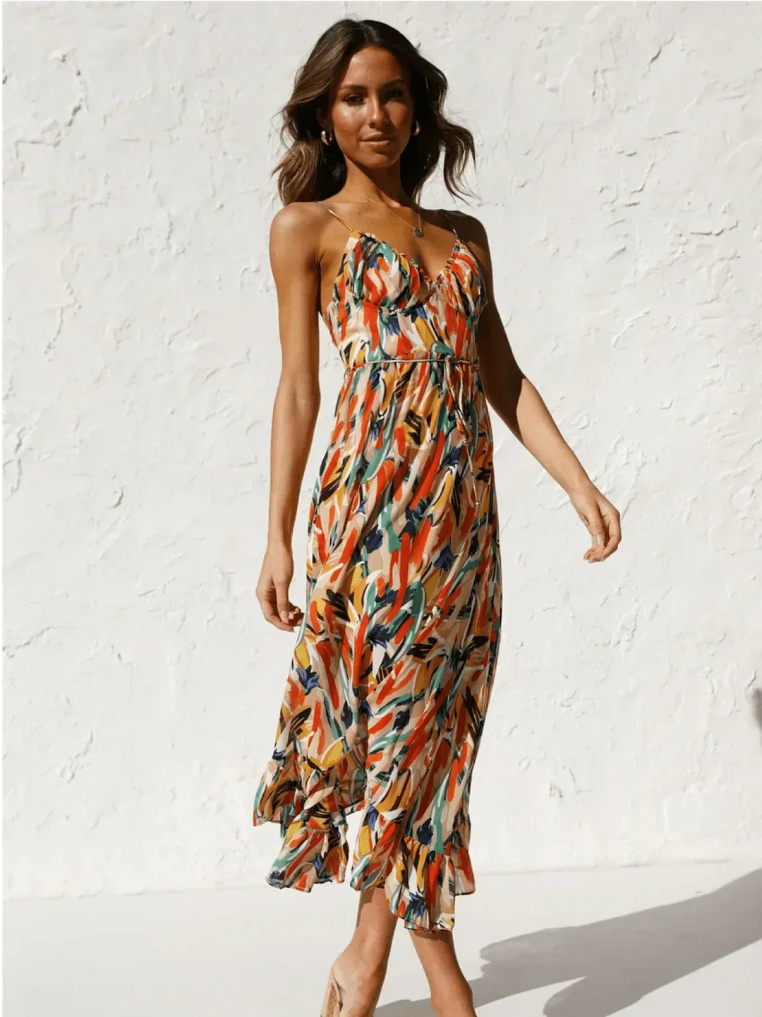 Chiara Colorful Midi Dress for Women Summer Elegance - Elena Harper