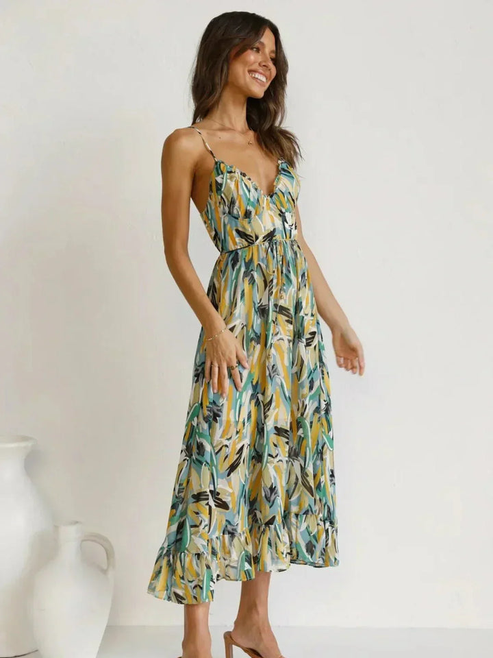 Chiara Colorful Midi Dress for Women Summer Elegance - Elena Harper