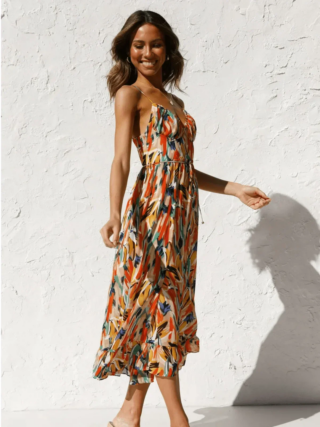 Chiara Colorful Midi Dress for Women Summer Elegance - Elena Harper