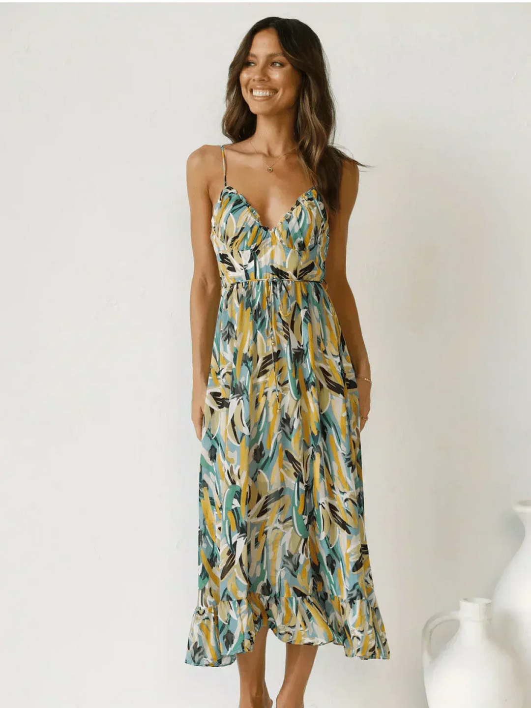 Chiara Colorful Midi Dress for Women Summer Elegance - Elena Harper